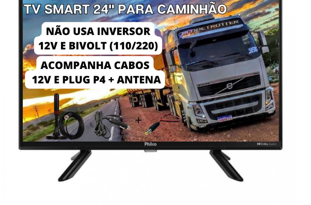 Smart Tv Digital Led Hd 24 Polegadas 12v Caminhão + Antena