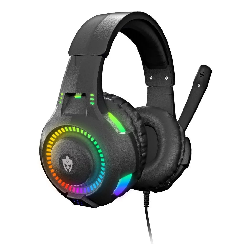 Fone De Ouvido Headset Gamer Profissional Preto Led RGB PC USB P2/P3 Celular Vídeogame Xbox PS4 PS5