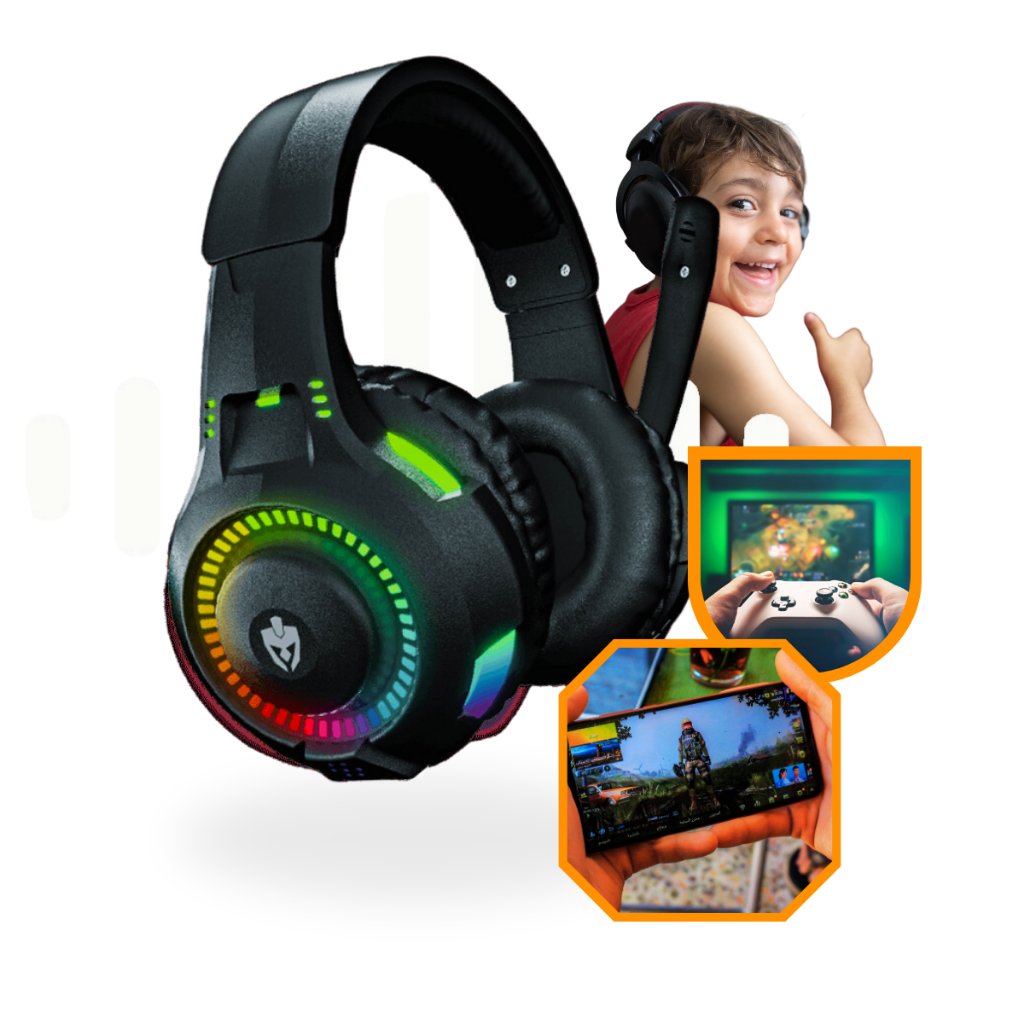 Fone De Ouvido Headset Gamer Rgb LED Compatível Com Pc Computador Vídeogame Xbox PS4 PS5