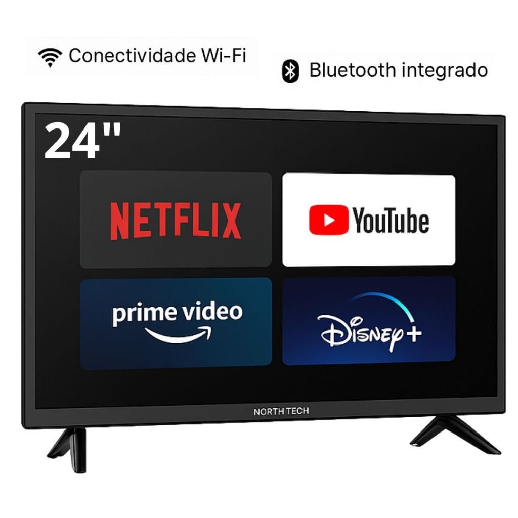 Smart TV 24 Polegadas Wi-fi com Bluetooth Playstore Tela Infinita (sem bordas) - Lançamento 2026
