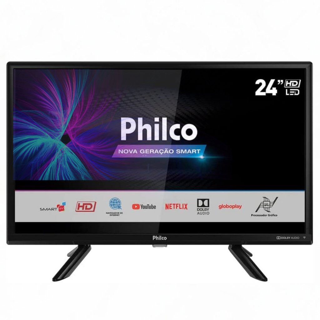 TV Smart 24'' Polegadas Philco 12v Led Hd 110v/220v Caminhão - Trailer - Van - Motor Home