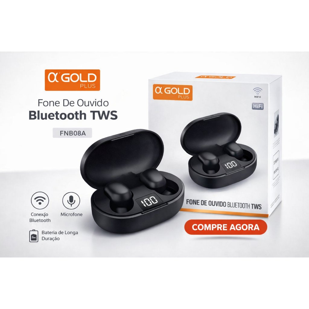 fone bluetooth sem fio, fone tws, fone bluetooth barato, fone com display, fone wireless, fone para celular, fone esport